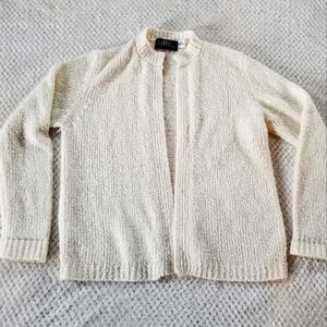 Vintage LeRoy knit open front grandma cardigan sz L